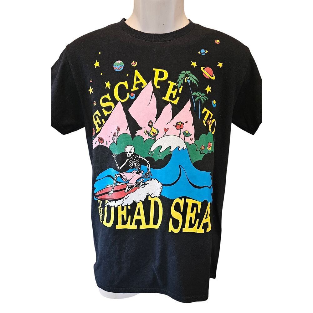 Altru dead sea skeleton bright graphic travel vacation tee S unisex adventure